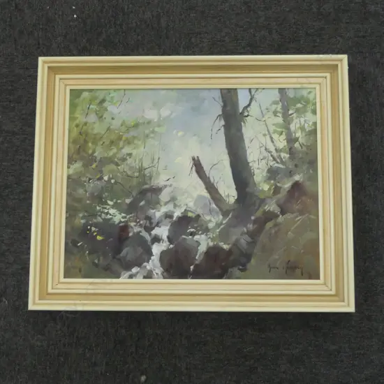 BRIAN HALLIDAY (NZ 1936-94), 'BUSH SCENE', SIGNED, 420 x 540mm