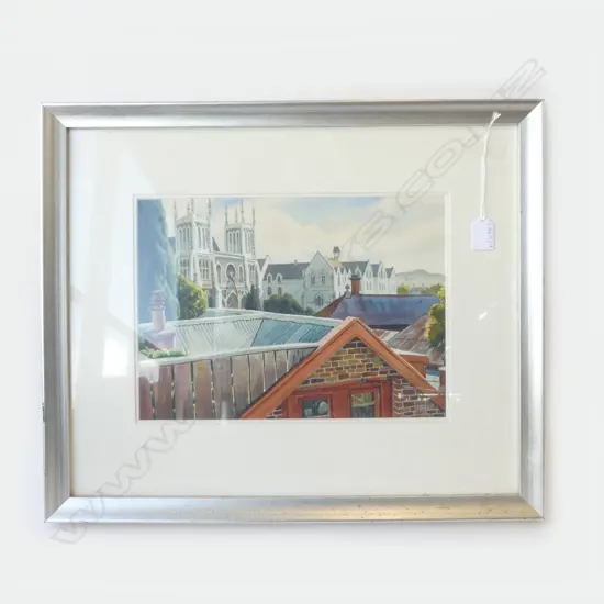 DON McARA (NZ b.1937) 'ROOFTOPS AT BISHOPSCOURT, DUNEDIN' WC '04 250x345mm