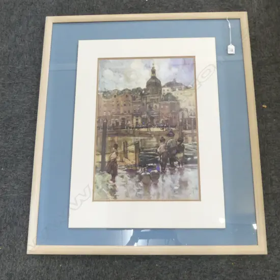 FRANCES HODGKINS PRINT 'DORDRECHT' WC c.1908 510x345mm