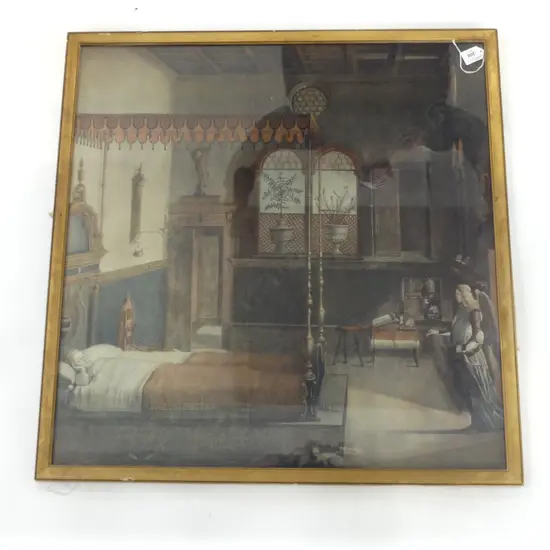 PRINT; VITTORE CARPACCIO 'THE DREAM OF ST URSULA' 1495 670x660mm