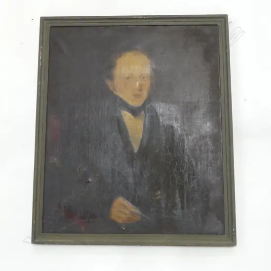 ARTIST UNKNOWN, 19thC GENTS PORTRAIT, OIL ON CANVAS 740x610mm FAULTS