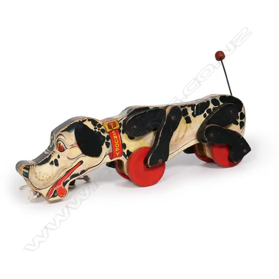 VINTAGE CHILD TOY FISHER PRICE DRAG AROUND SNOOPY L420MM