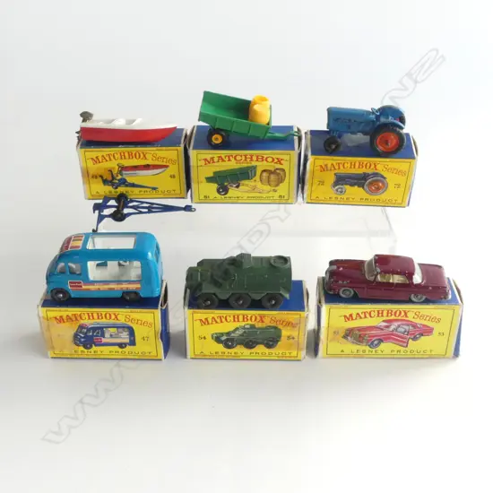 6 MINT & BOXED MATCHBOX TOYS NUMBERS 47 48 51 53 54 & 72
