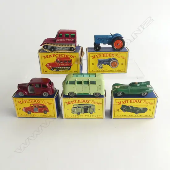 5 MINT & BOXED MATCHBOX TOYS NUMBERS 17 34 35 41 & 72