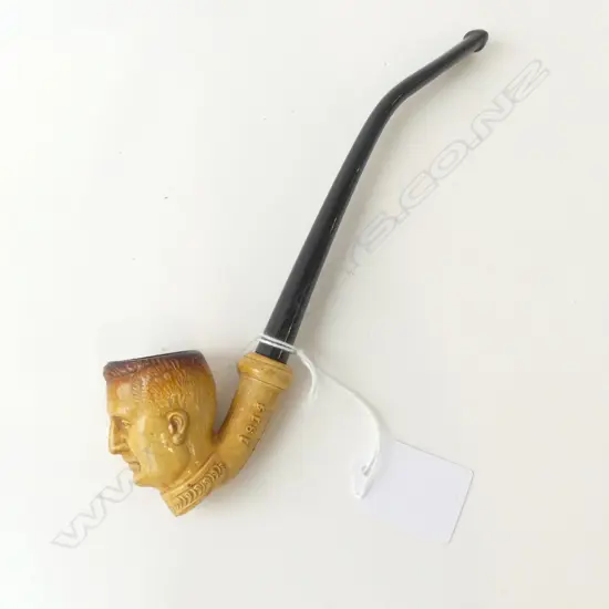 ANTIQUE MEERSCHAUM PIPE OF KING ALBERT OF BELGIUM 1914, L.175MM