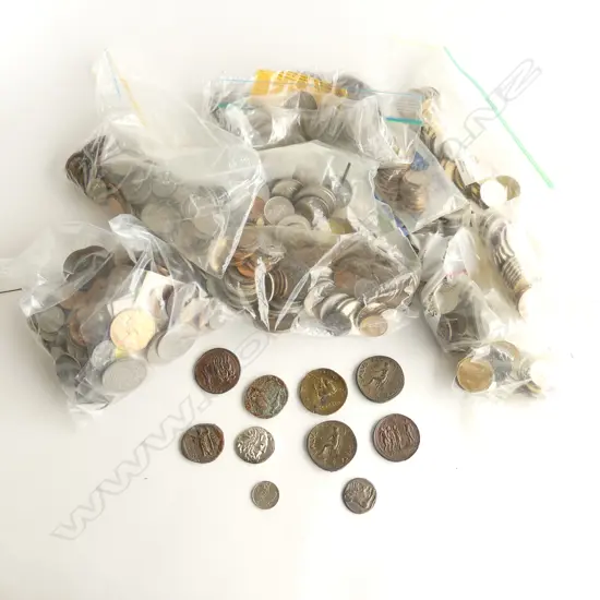 BOX OF OLD & VINTAGE WORLD COINAGE