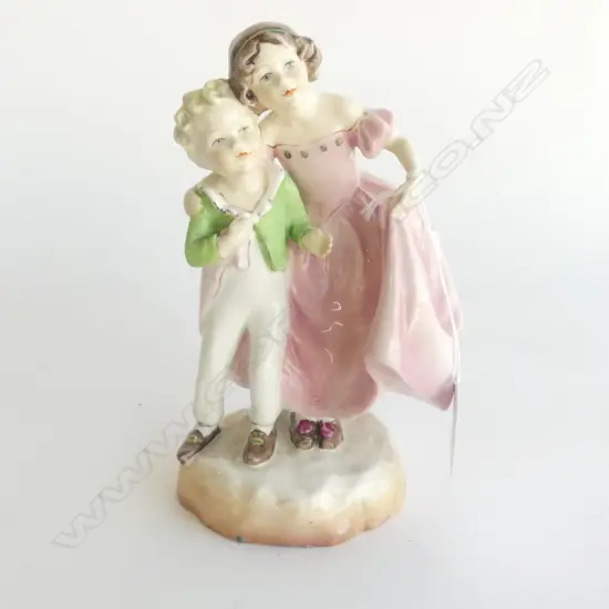 ROYAL WORCESTER HAND-PAINTED ‘SISTER’ GROUP, BY  F.G.DOUGHERTY, DATE STAMP FOR 1954, H.180mm