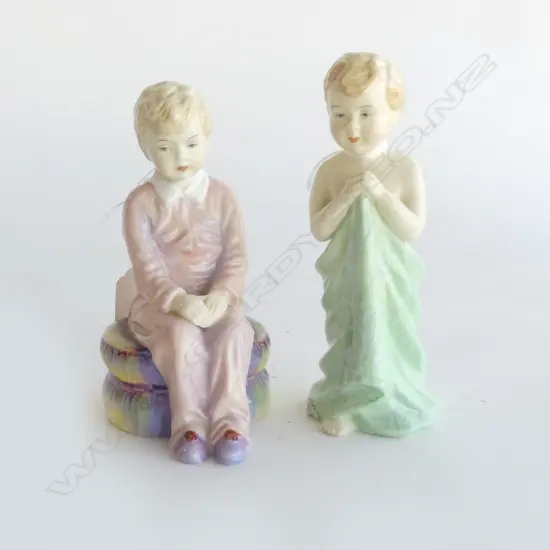 TWO PARAGON HAND-PAINTED FIGURINES, 'DAVID'?, H.130mm and 'BATH NIGHT', H.140mm