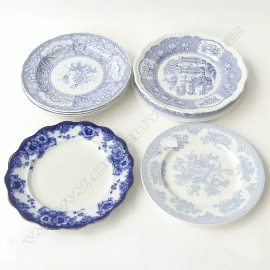 8 B/W PLATES (6 SPODE) 275mm dia