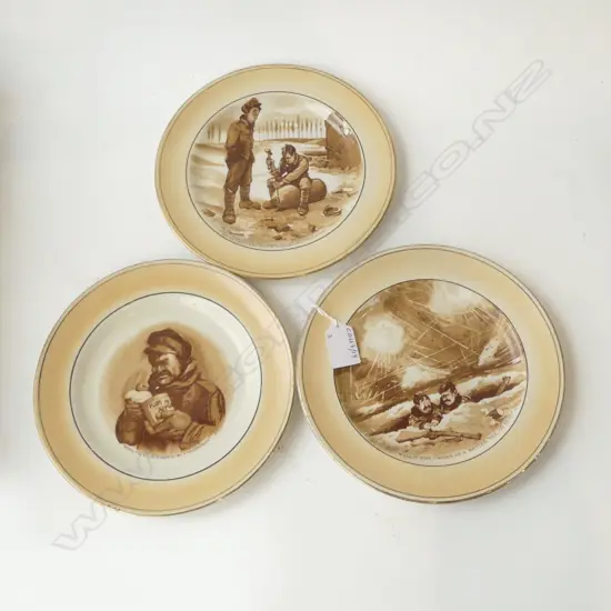 THREE WWI 1917 GRIMWADES BAIRNSFATHER PLATES – HUMOUR IN THE TRENCHES, D.205MM