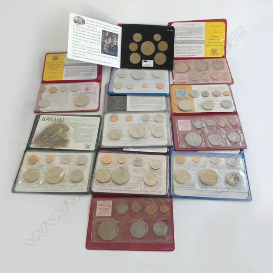 10 x NZ UNC COIN SETS in original packs 1960's to 1990's