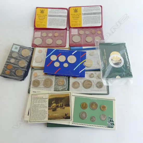 10 x NZ UNC COIN SETS in original packs 1960's to 1990's