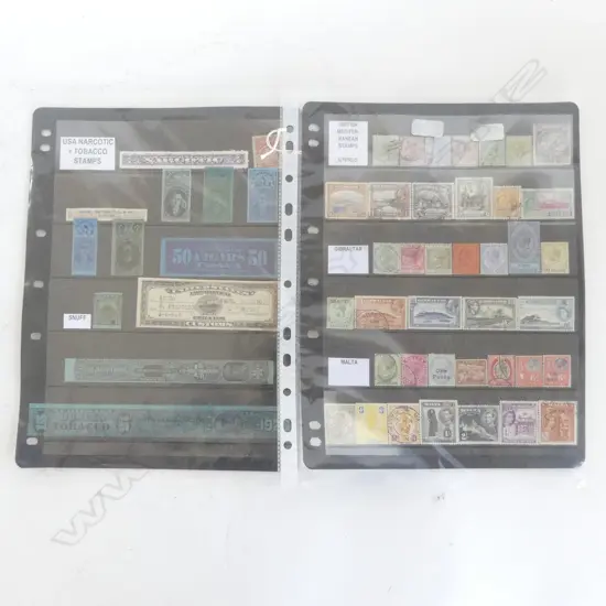 2 PAGES VINTAGE WORLD STAMPS