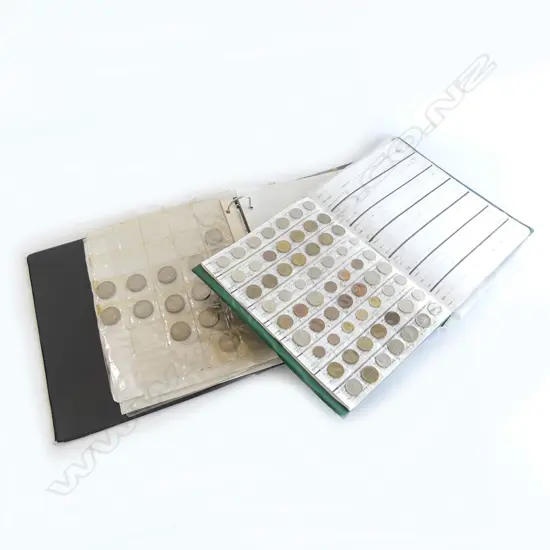 TWO 'SCHOOLBOY' COIN SETS SILVER COIN NOTES ETC 