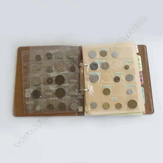 OLD ALBUM OF NZ & WORLD COINS