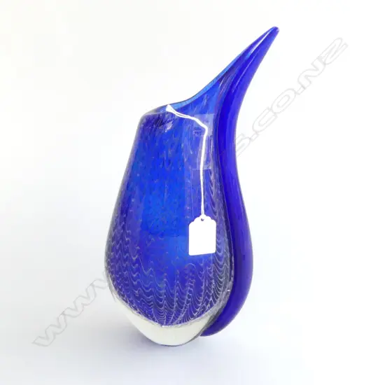 BLUE STUDIO GLASS VASE, H.300mm