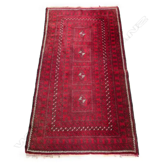 HAND KNOTTED WOOL PILE TURKOMAN RUG 1200x2300mm