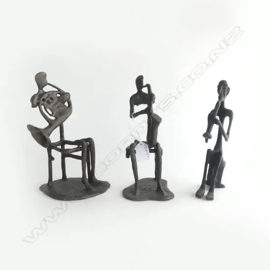 3 BRONZE MUSICIANS H.220mm