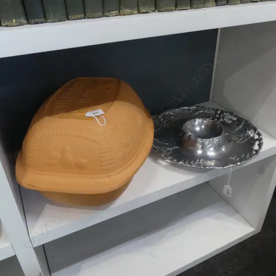 SCHLEMMERTOPF TERRACOTTA CASSEROLE L.375mm + 'ARTHUR COURT' EP DISH 355mm dia