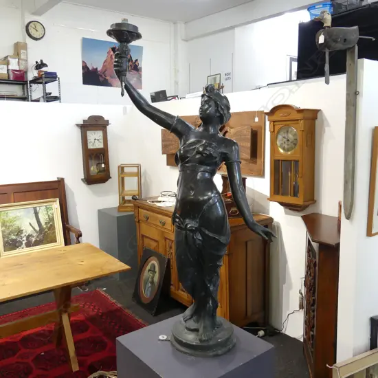 BRONZE LAMP, CLASSICAL FIGURE H.1500mm