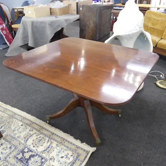 EARLY 19thC REGENCY MAHOGANY TILT TOP BREAKFAST TABLE 1110x990x680mm