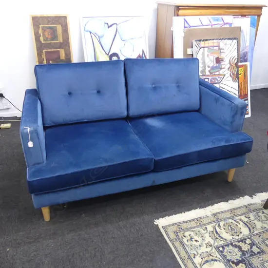 BLUE VELVET SOFA 1630x970x900mm