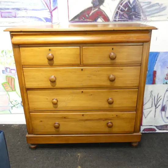 COLONIAL NZ 6 DRAWER CHEST 1270x520x1330mm (SPLIT IN SIDE) WITH FAULTS