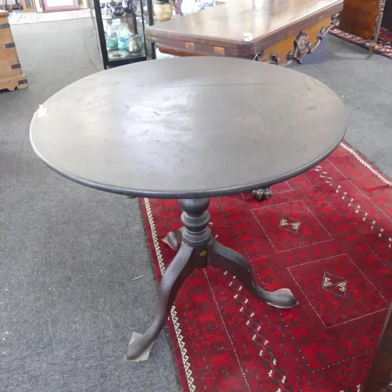 ANTIQUE MAHOGANY TILT TOP SIDE TABLE 740mm dia H.700mm