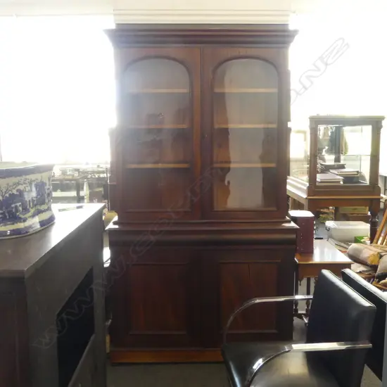 VICTORIAN MAHOGANY BOOKCASE CHIFFONIER 1210x450x2100mm