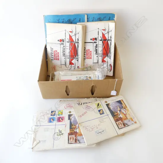 ASST STAMPS INCL 1ST DAY COVERS + SHEETS ETC