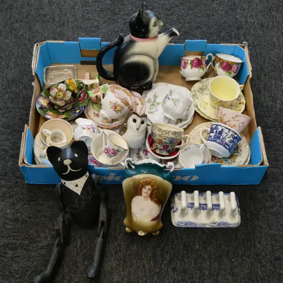 ASST. CHINA; C/S, CAT TEAPOT, ARTICULATED WOODEN BEAR