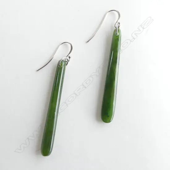 PR SILVER SET POUNAMU DROP EARRINGS