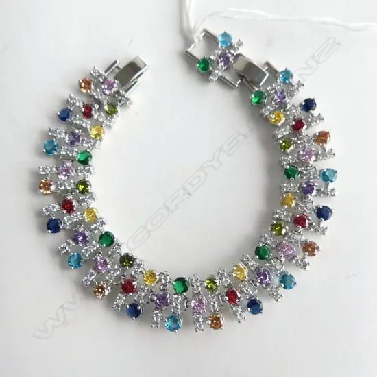 MUTI COLOURED CZ COSTUME BRACLET