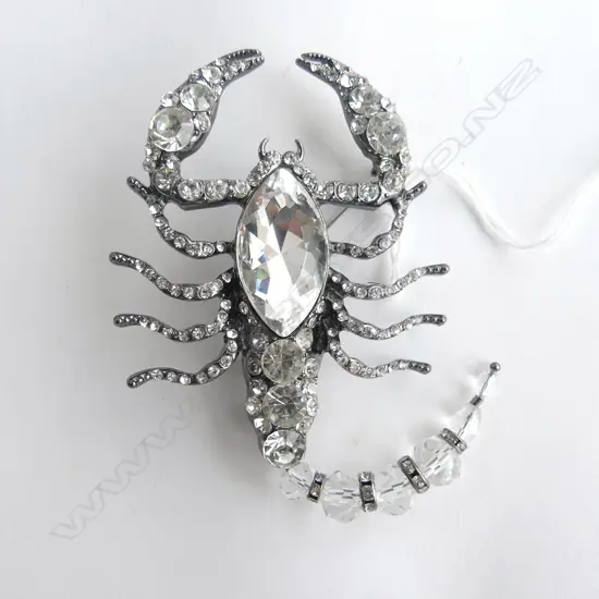 OVERSIZE DIAMANTE SCORPION BROOCH