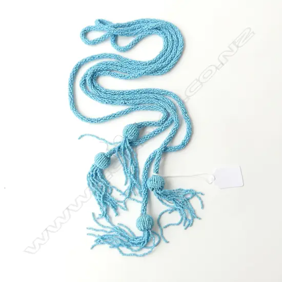 2 BEADED SAUTOIR NECKLACES L.1250mm