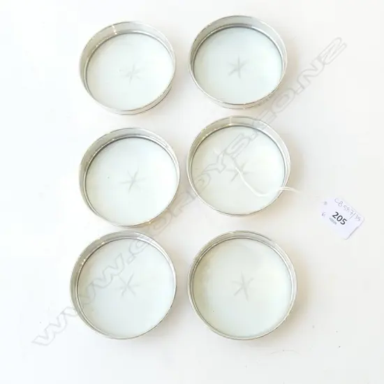6 STG SILVER COASTERS 85mm dia