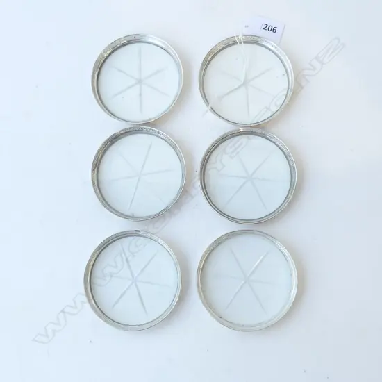 6 STG SILVER COASTERS 85mm dia