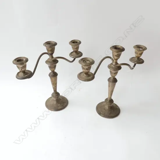 PR GORHAM 890 STERLING SILVER CANDELABRA H.280mm, WEIGHTED