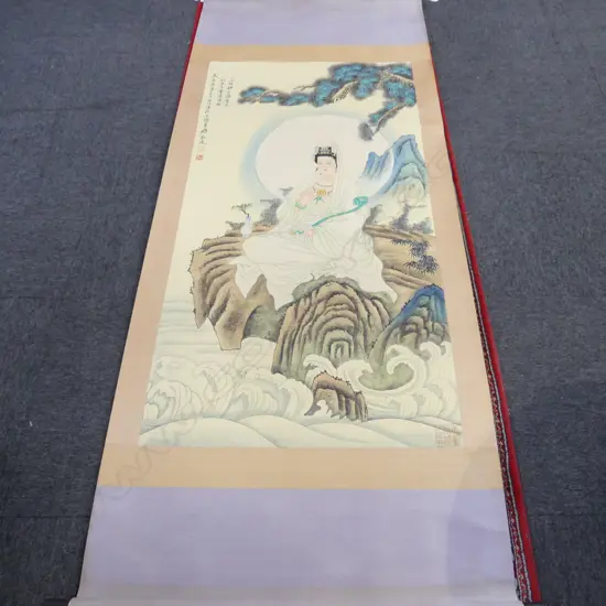 CHINESE SCROLL OF GUANYIN BY CHANG DAI-CHIEN