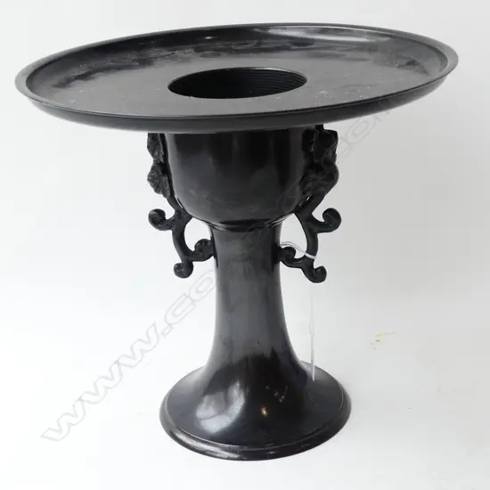 Old Japanese Bronze Usubata Ikebana/Flower Vase H.270mm, 295mm dia