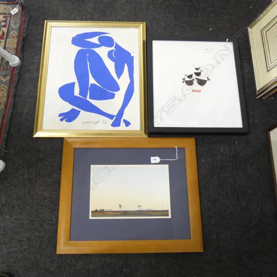 3 PRINTS; H. MATISSE BLUE NUDE II, WHANAU, GRAHAME SYDNEY 'SOUTHERN CROSSING' 190x285mm