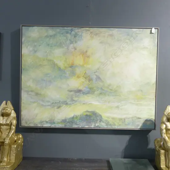 GREG WHITECLIFFE (NZ/AUST 1954-2001), SUNSET OVER MT EDEN, ACYLIC ON BOARD, 1988 745x1005mm