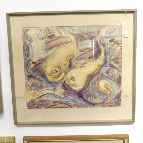 CHRISTINE MATHIESON 'STILL LIFE w. PARSNIPS' WC '78 SOME FOXING 495x585mm