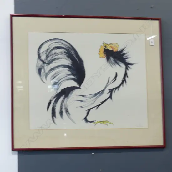 SIGNED ROOSTER W/C 'CALL FOR A TOMORROW' '83 550x690mm