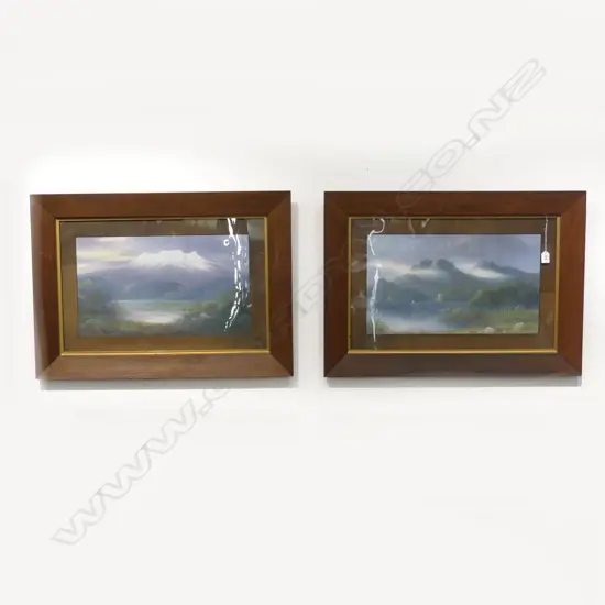 PR A. FITZROY COLONIAL LANDSCAPE OILS IN OAK FRAMES 310x540mm