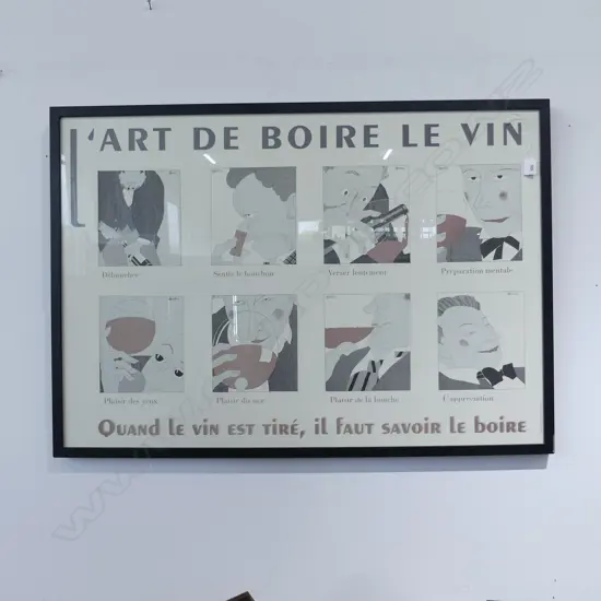 LG FRAMED POSTER 'L'ART DE BOIRE LE VIN' 680x990mm