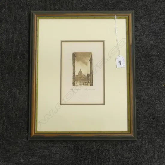 2 SIGNED RUSSIAN ARTWORKS; ETCHING & GOUACHE 165x115mm 