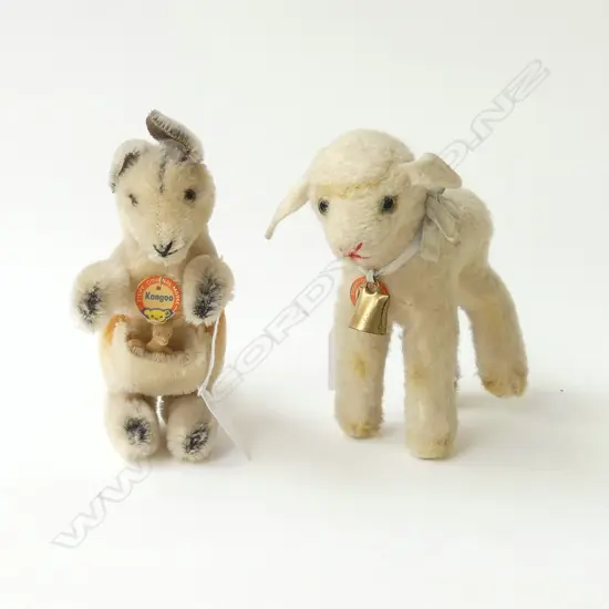 PR VINTAGE STEIFF SOFT TOYS; KANGAROO & LAMBY (tags still on) H.140mm