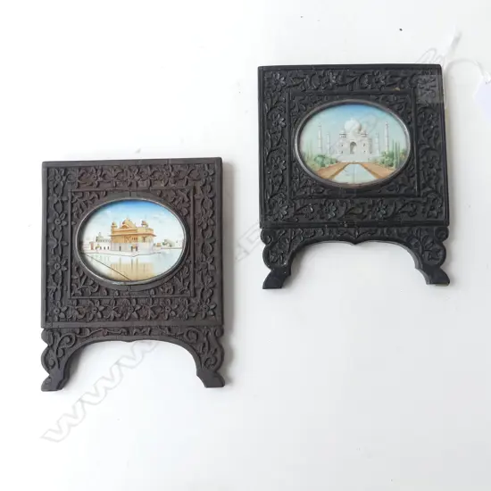 2 INDIAN MINIATURES; TAJ MAHAL & GOLDEN TEMPLE 135x115mm