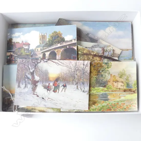 APPROX. 70+ RAPHAEL TUCK & SONS OILETTE POSTCARDS MOSTLY ENGLISH SCENES